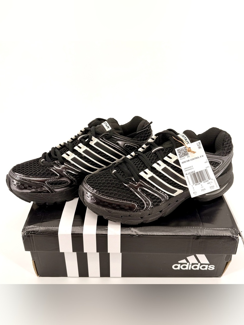 adidas Adistar Control 5 W Black White Y2K Sneakers KJ2292 Women’s 8.5
